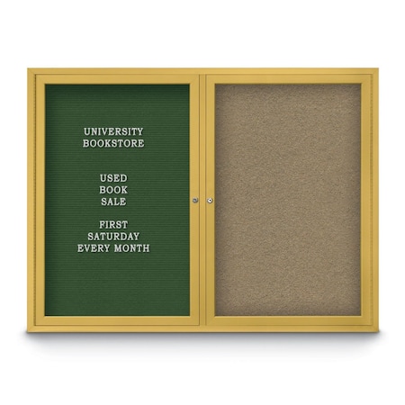 United Visual Products Corkboard, 18"x24", Buff/Satin UV401PLUS-SATIN-BUFF